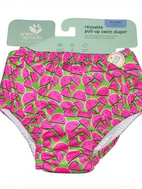 Green Sprouts Pink & Green Watermelon Reusable Pull-Up Swim Diaper